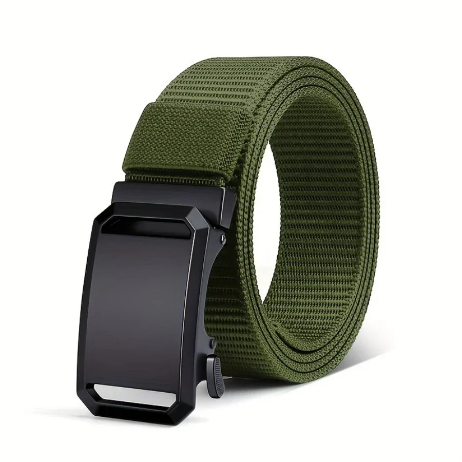New Automatic Buckle Belt, Canvas Tactical Workwear Casual Outdoor Military Training Pants Belt For Men, image 10