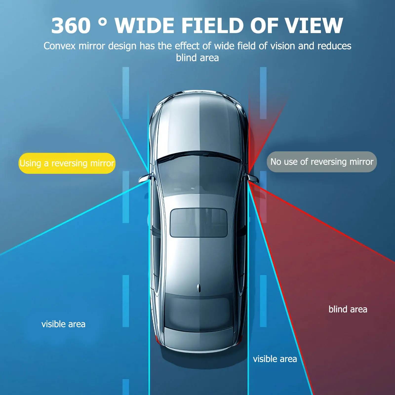 Efficient Universal Car Rearview Mirror Wide Angle Blind Spot Detection Parking Aid Rotatable Self Adhesive Safety Convex Mirror