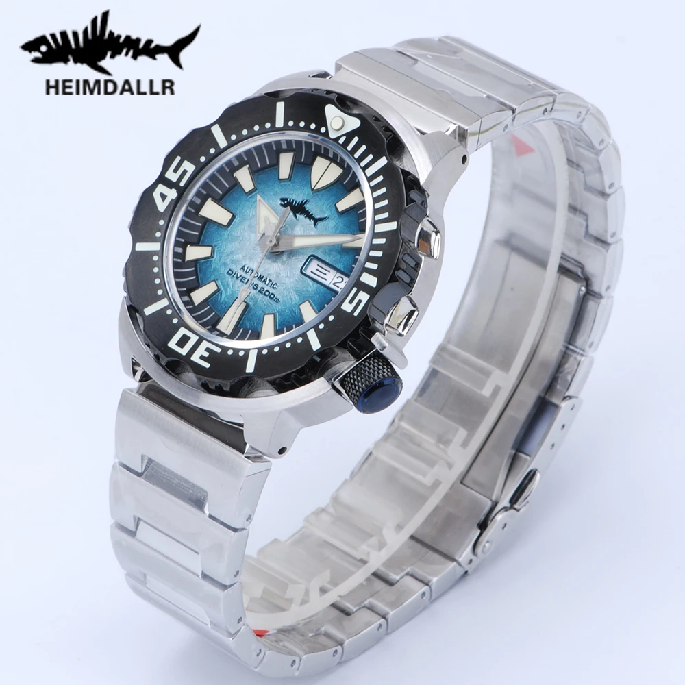 Reloj DE BUCEO HEIMDALLR Monster V2 Frost para hombre NH36A, reloj mecánico de cristal de zafiro C3 luminoso impermeable 200M