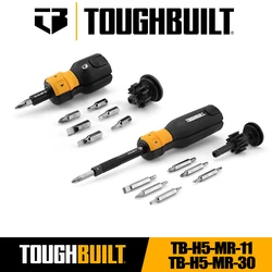TOUGHBUILT TB-H5-MR-11 TB-H5-MR-30 9-Piece Bi-material Handle Ratcheting Screwdriver Hand Tools Toughbuilt Screwdriver