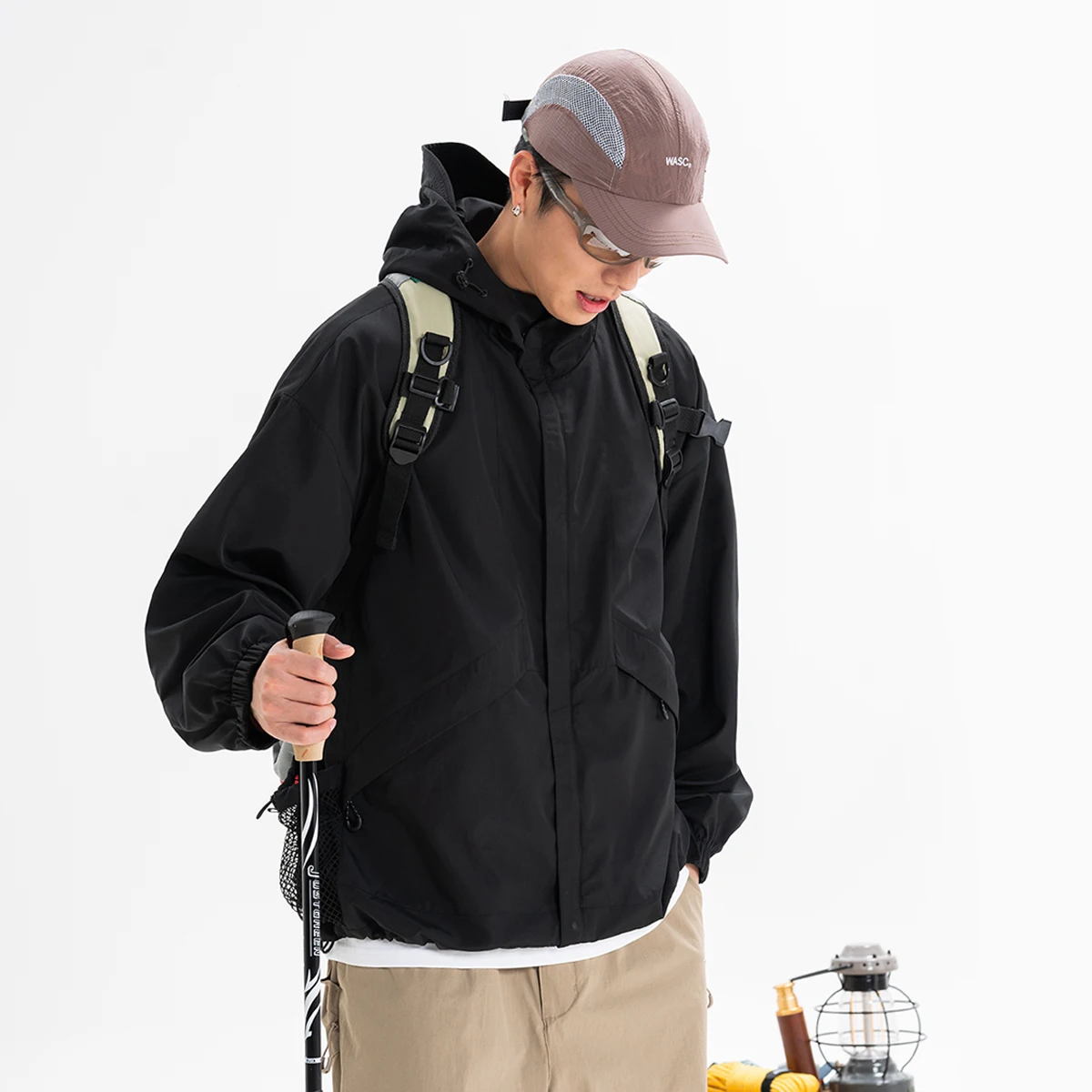 

Wassup Blueo2025 весенняя новая мужская уличная водонепроницаемая куртка спецодежда для скалолазания Utili пальто свободного покроя длинная застежка-молния све