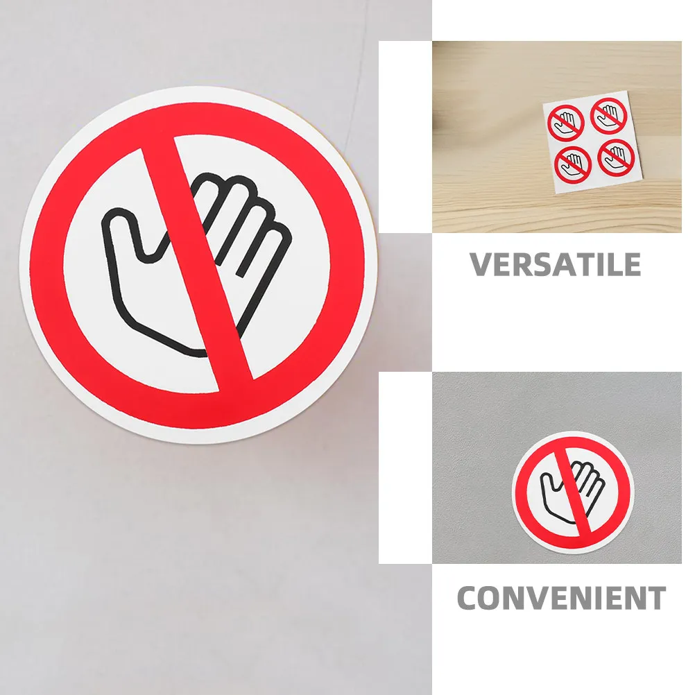 6Pcs Adhesive Do Not Touch Warning Stickers Safety Labels for Machinery Security Warning Sign Decal Peel and High