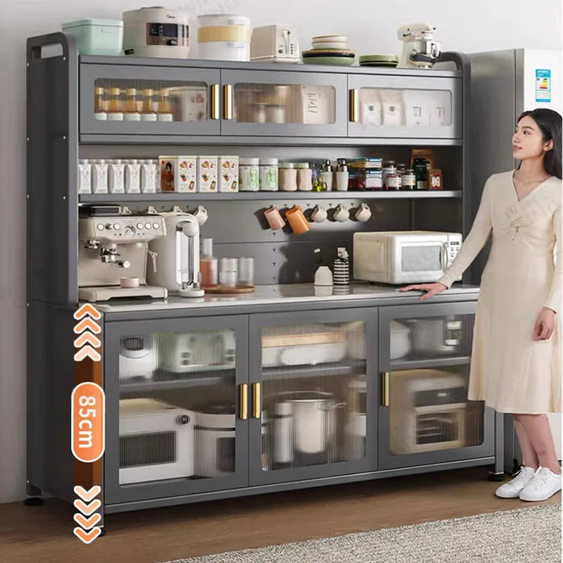 

Customizable rock slab side cabinet, kitchen rack, floor-to-ceiling multi-layer storage cabinet, microwave oven, cutting