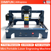 Mini Portable DIMIFUN 2.5/4.5W CNC DIY Blue Diode Laser Engraving Machine can be used with honeycomb panels,wood,leather,Glass