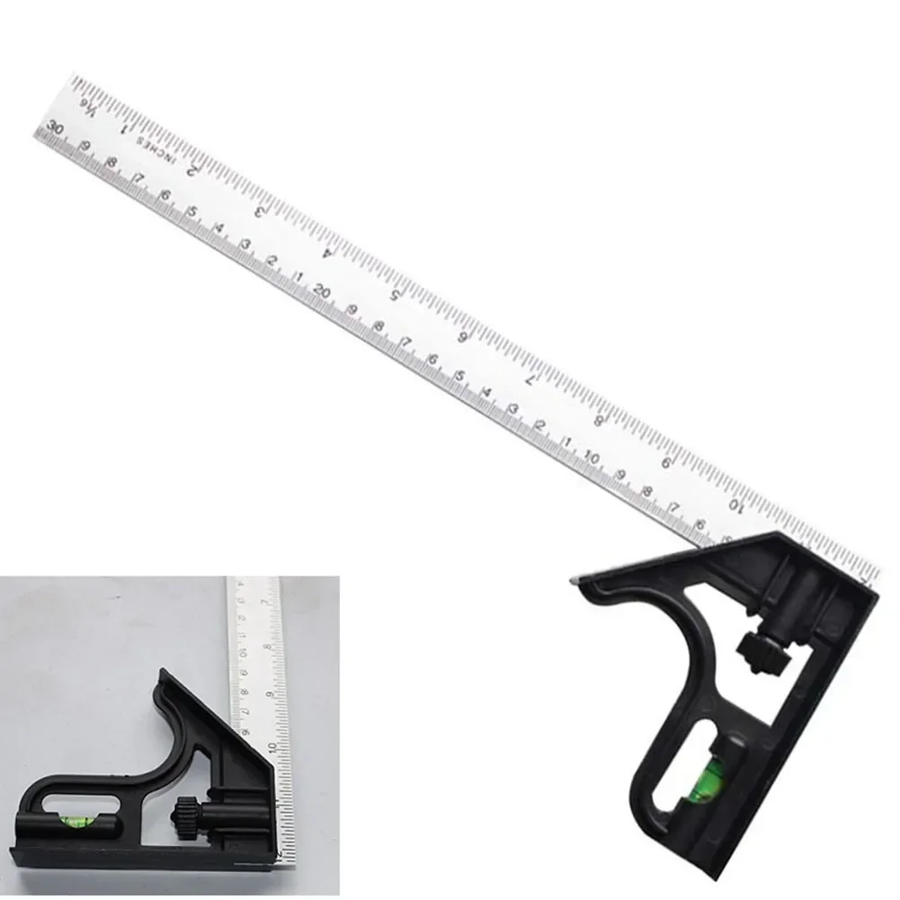 300MM 90 Degree Adjustable Combination Square Angle Ruler Metric Ruler Finder Protractor Level Multifunctional Gauge Measuring