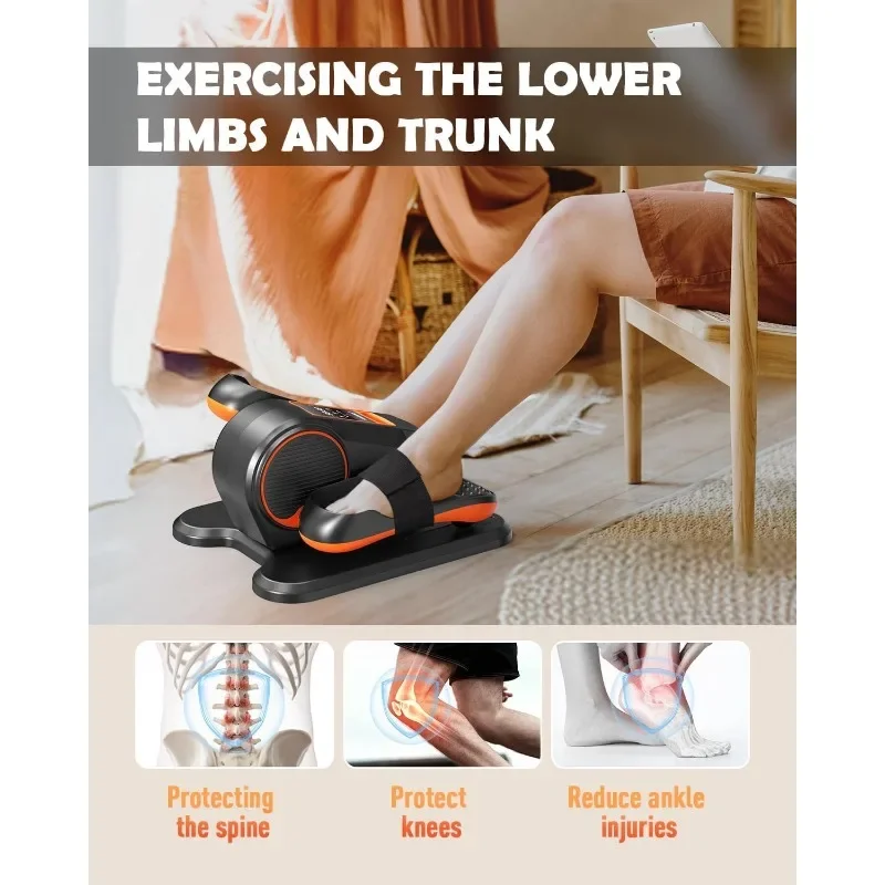 

Under Desk Elliptical Machine, Electric Ellipse Leg Exerciser for Senior, 12 Adjustable Speeds Quiet and Portable Seated Pedal
