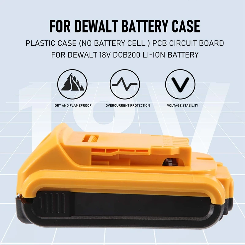 Battery Replacement Plastic Case For Dewalt 20V DCB201,DCB203,DCB204,DCB200 18V Li-Ion Battery Cover Parts For 3A 4A 5A