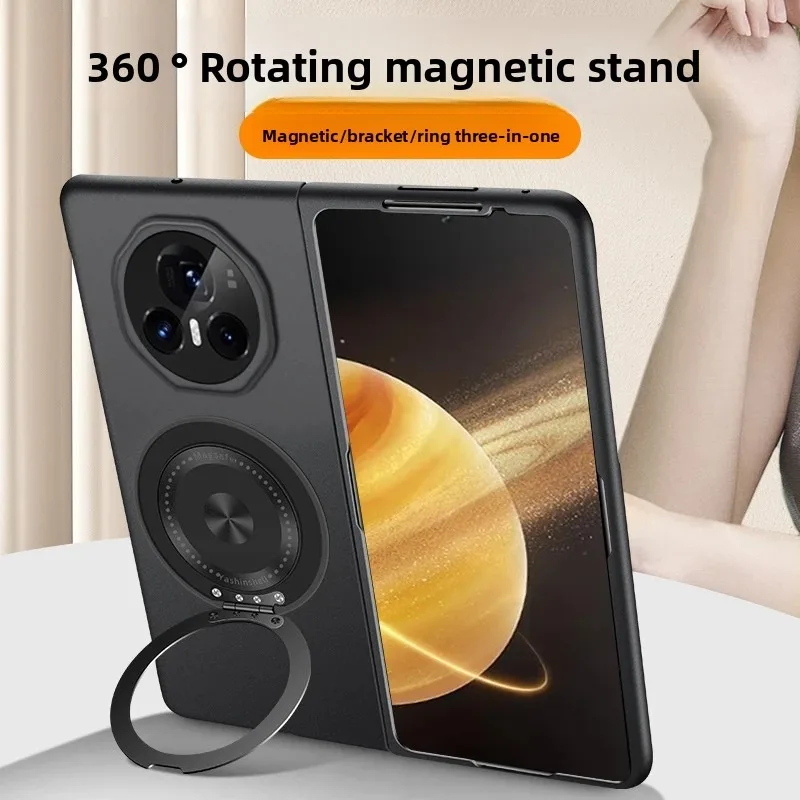 حافظة هاتف Honor Magic V3 V2 5G، طلاء معدني فاخر مقاوم للصدمات 360 °   غطاء حامل دوار