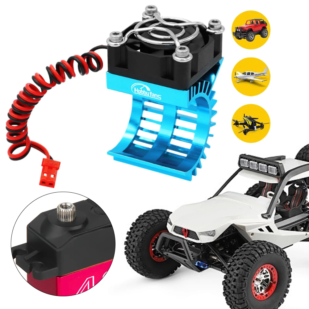 Motor Radiator Accessories with Cooling Fan Electric Motor Heat Sink for 1/14 1/16 1/18 370 380 390 RC Car