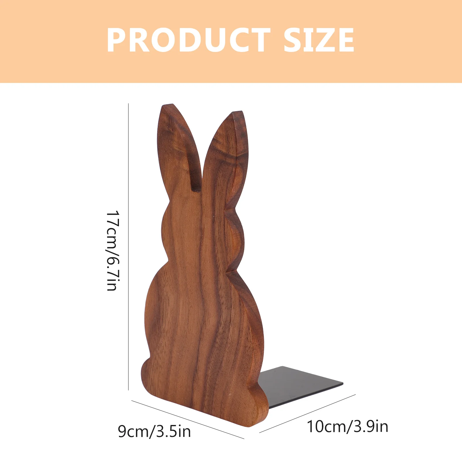 Wooden Animal Bookend Rabbit Shape Anti Slip Desktop Shelf Book Stopper Decorative Book Ends Rabbit Bookends Shelf Bookends