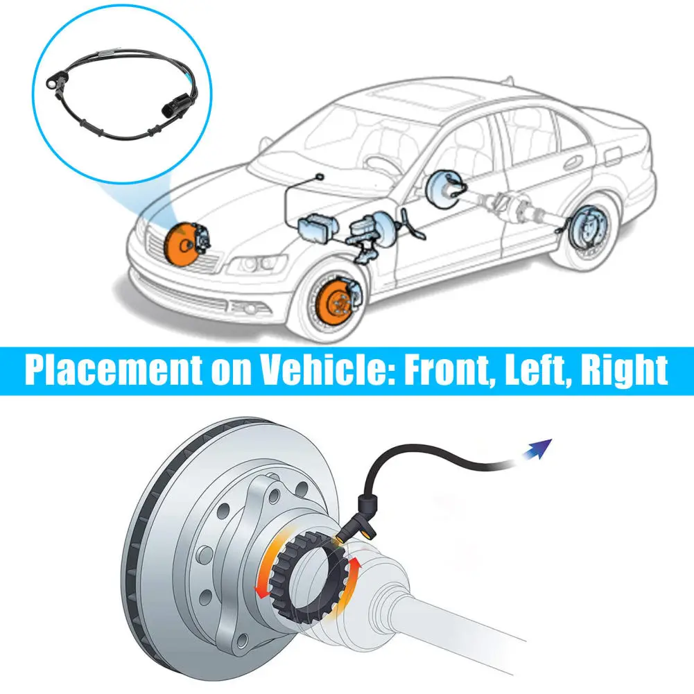 2pcs Front Left Right Abs Wheel Speed Sensor 20811371 20811372 Replacement Parts Compatible For Gm 22010-2017