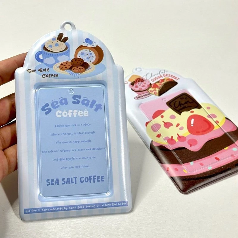 2pcs Cute Cartoon Cake Photocard Holder Polaroid Photo Storage Case Simple 3 Inch Kpop Idol Card Protector image 3