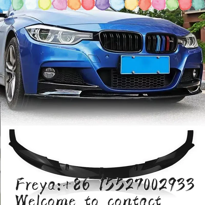 For 3 Series F30 F31 M Sport 320i 328i 330i 335i 2012-18 Front Bumper Spoiler Lip Gloss Black Diffuser Splitter