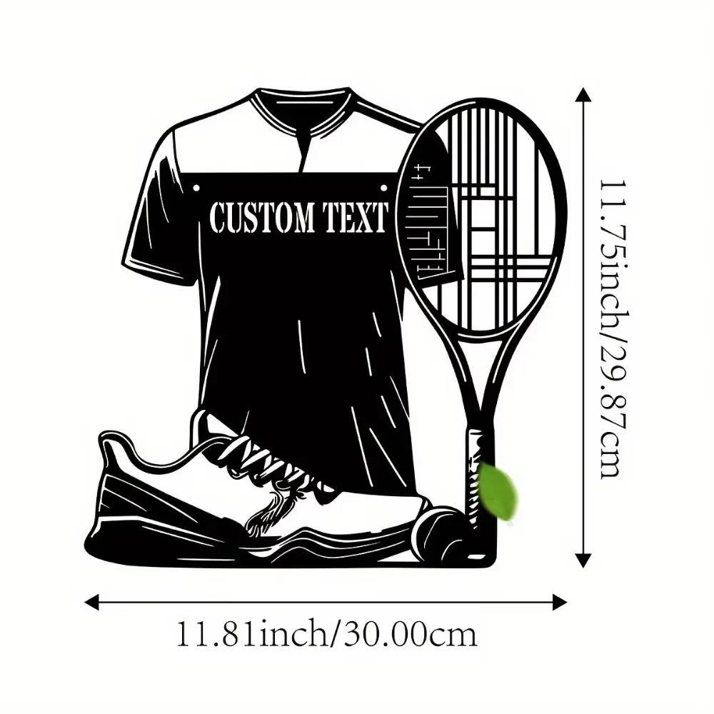 Tennis Metal Wall Sign Customize Family Name,Adjust House Number.Indoor/Outdoor Decor in Living Room/Office.A Great Custom Sign.