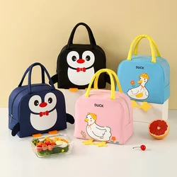 Portable Bento Bag Cartoon Animal Lunch Bag Tote Thermal Food Bag Women Kids Lunch Box Picnic Supplies Insulated Cooler Bags