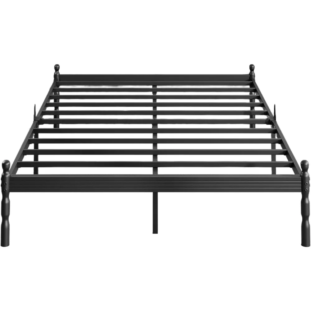 

ZIYOO 14 inch King Size Metal Platform Bed Frame with Vintage Style, Mattress Slide Stopper, 1500LBS Heavy Duty Steel Slats, No