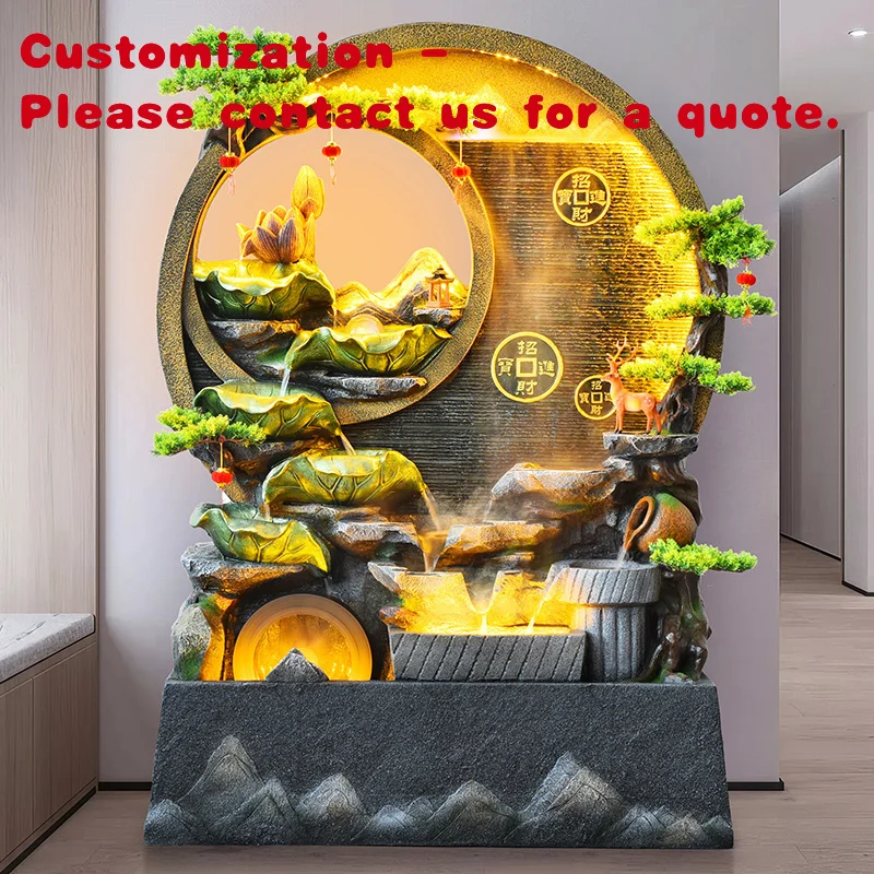 custom.Feng Shui Simple Zen Round Curtain Wall  Plug-in Circulation Fiberglass