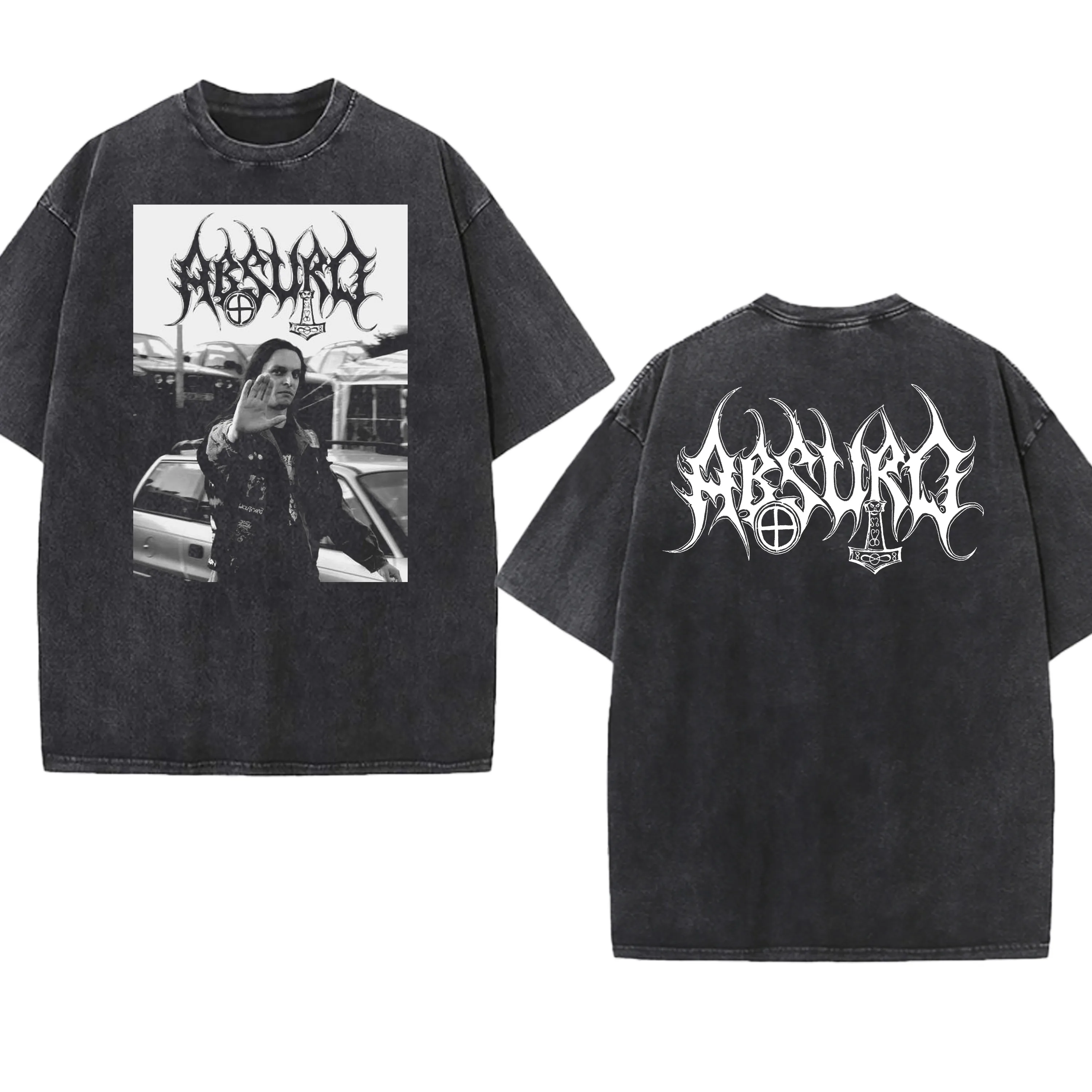 

Футболка для любителей группы Absurd, готический подарок, мужская одежда, винтажная футболка в стиле хип-хоп с графикой, уличная футболка с коротким рукавом