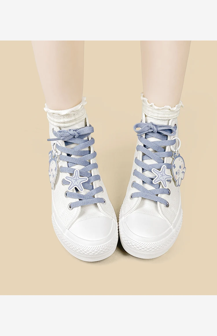 Amy und Michae Kawaii Damen-High-Top-Sneaker aus Segeltuch, niedlicher Oktopus-Cartoon, flache Sohle, Schnürung, tägliche Street-Freizeitschuhe für Mädchen – Detail 5