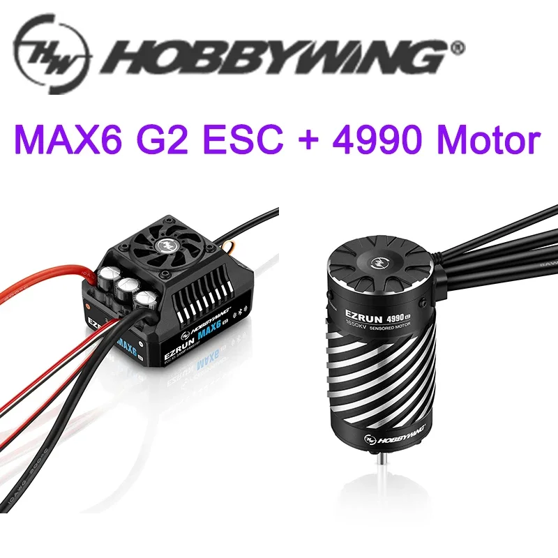 Hobbywing EzRun MAX6 G2 200A ESC 4990 1650KV bezszczotkowy silnik do RC akcesoria samochodowe