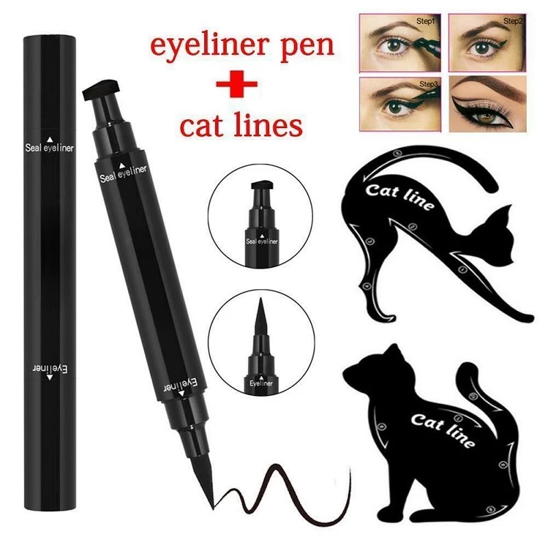 Eyeliner liquide imperméable en forme d'aile à double tête, stylo Eye Liner, marqueur œil de chat, flèches Stbbles Liners, crayon