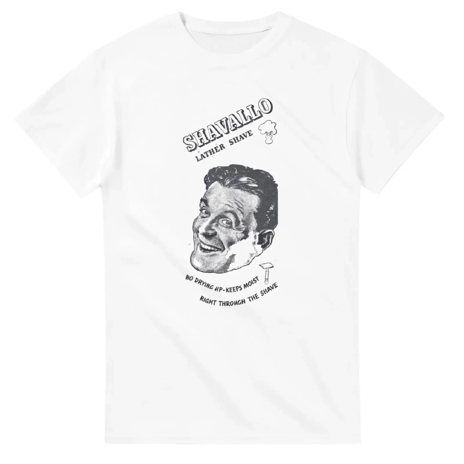 Vintage 1940 Shavallo Shaving Cream T shirt British Retro Ad Men's Grooming 1940s Advertising Casual vintage Washed homme
