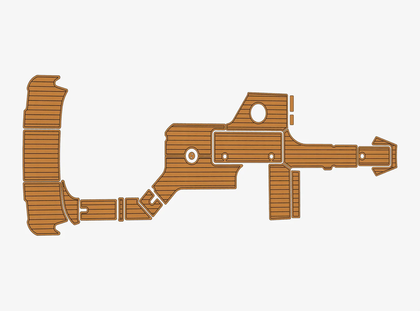 

2016-2023 Sea Ray 280 SLX 1/4 дюйма, 6 мм, пена EVA, нескользящий морской коврик из тикового дерева, настил из ПВХ, водный ковер, морской пол