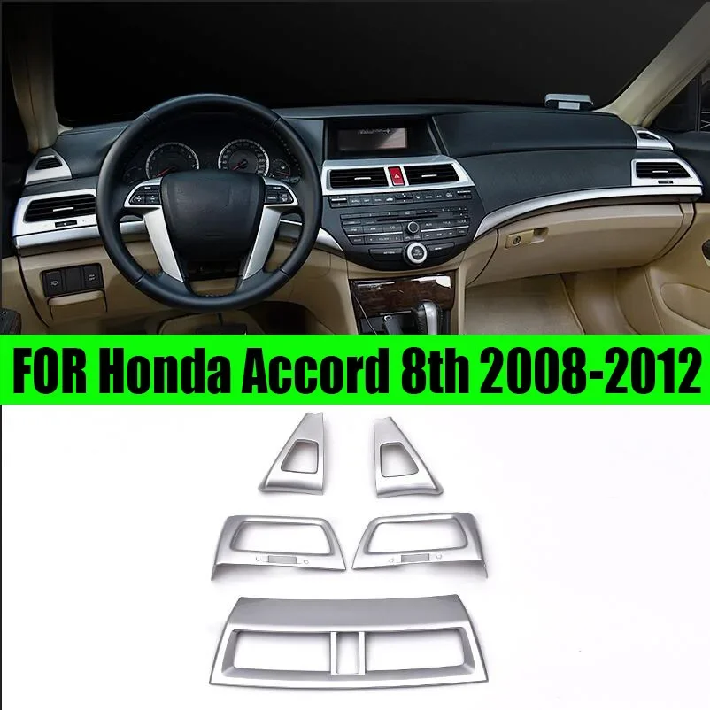 

Для Honda Accord 8th 2008-2012 Серебряная центральная консоль вентиляционная решетка