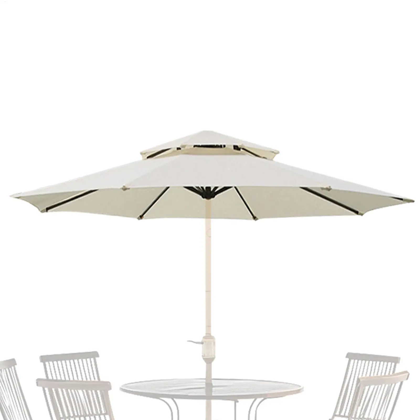 sunshades Replacement canopy 8-rib Double-layer Umbrella Awning cover Accessories for Backyard Garden Pavilion Swimming Patio