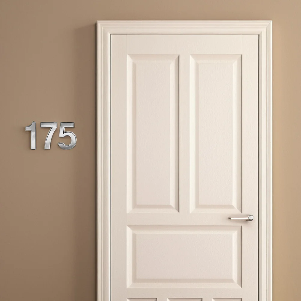 

10Pcs Modern House Numbers for Outside 3D Stick on Mailbox Address Signs Grey Self Adhesive Number Plaque Front Door Room