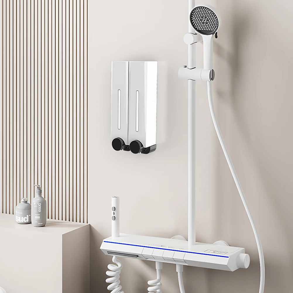 

Дозатор для мыла и шампуня без сверления, 500 мл, многоразовый, для ванной комнаты и отеля