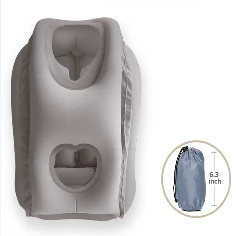 

New Pattern Inflatable Travel Pillow Portable Chin Support Neck Pillow for Airplane Car Bus Train Office Nap Rest Support Pillow