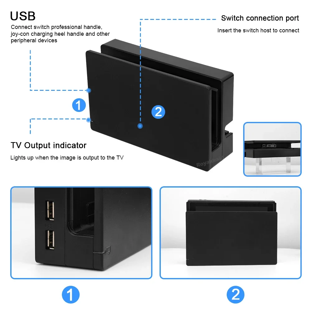2IN1 For NS Switch TV Dock Charging Base For Nintend Switch TV HDMI-Compatible Dock Stand Station + AC Adapter Power Supply image 5