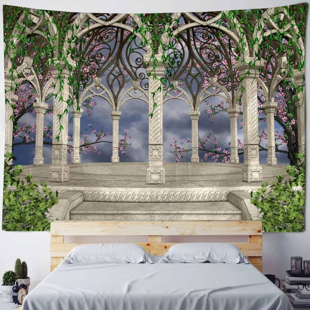 3D landscape tapestry, wall hanging, home wall decoration, cloth hanging blanket, hippie bohemian bedroom, living room tapestry