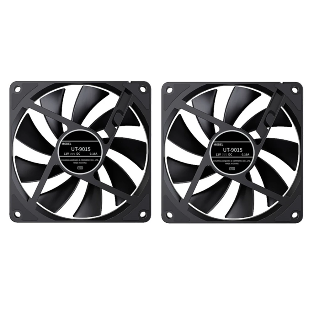 Super Sale 2pcs Computer Case Fan 92mm 4-Pin PWM High Airflow Ultra-Thin Cooling Fan 1000-2700 RPM Cascadable FDB Bearing Fan