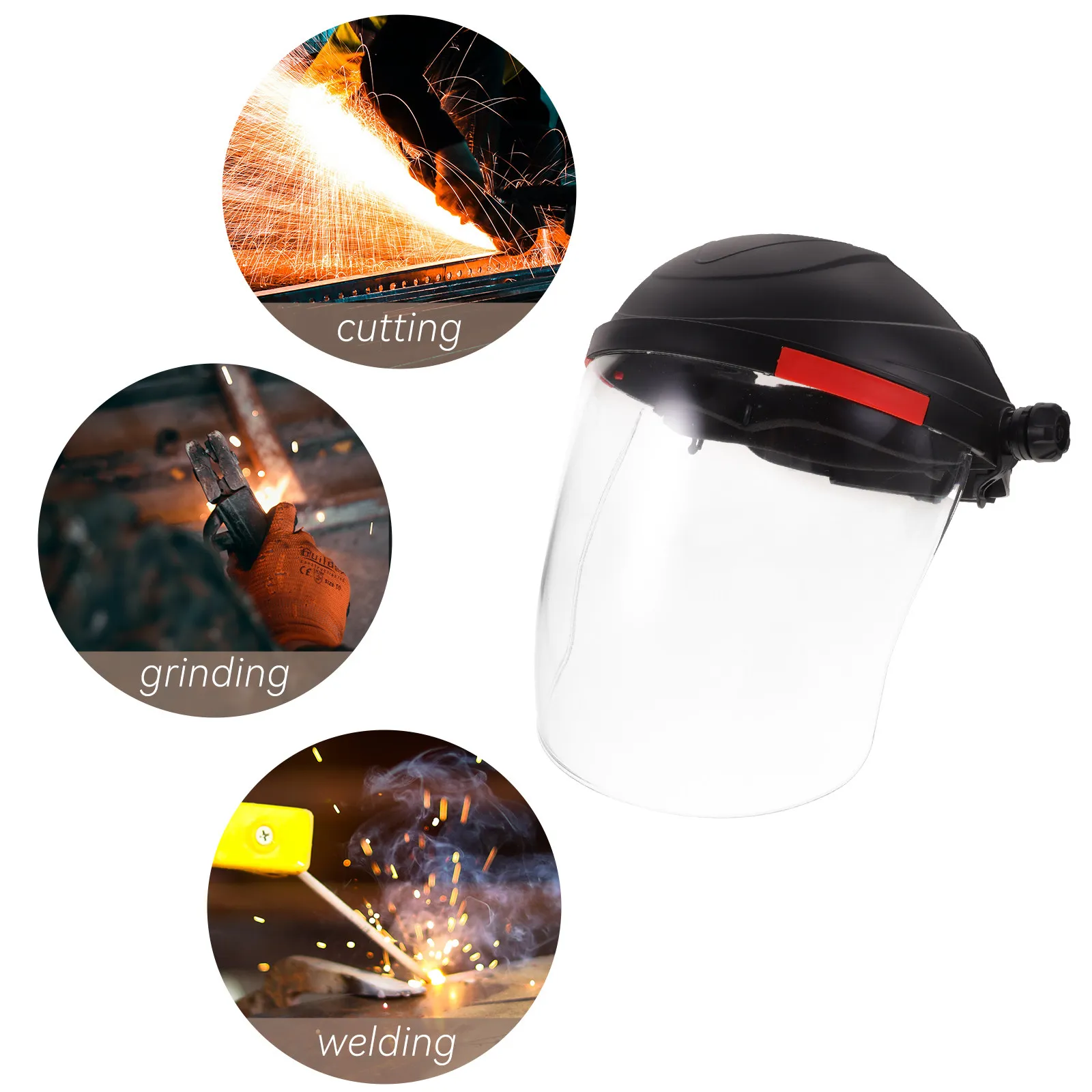 Black Head-Mounted Welding Large Transparent View High Strength Pc Anti-Uv Electric Welding Mask for Argon Arc Gas