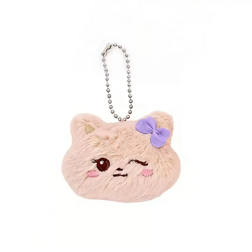 4Pcs Cute Bowknot Bear Duck Cat Rabbit Plush Doll Keychain Soft Stuffed Mini Plush Backpack Pendant Kpop Fans Collection Gift