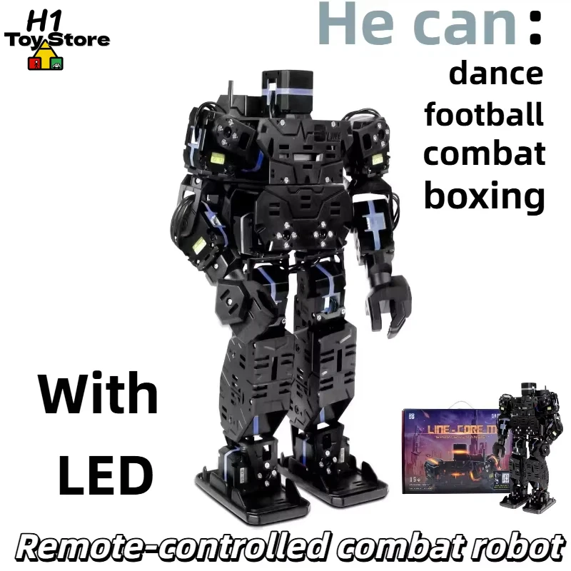 New Humanoid Biped Robot Bluetooth Control Graphical Programming Colorful LED Servo Motor Combat Dance Educational Toy For Kids