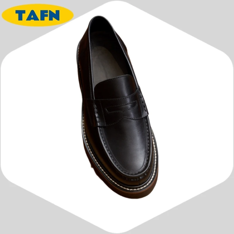 ترجمة جميلة أحذية رجالية بسيطة ذات ملمس متقدم للأعمال والاستخدام غير الرسمي أحذية بدون كعب سهلة الارتداء للرجال AE2813 #5