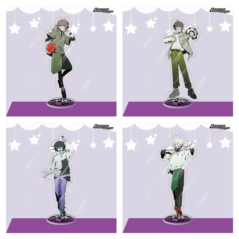 Danganronpa Anime Figures Naegi Makoto Hinata Hajime Acrylic Model Keychain Character Kokichi Oma New Cartoon Stands Prop