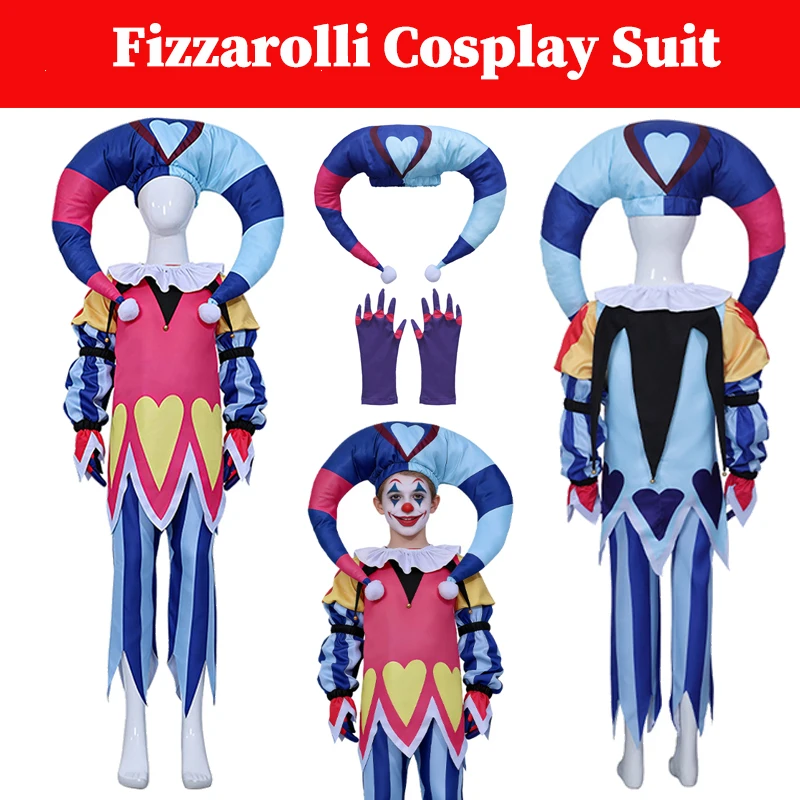 

Fizzarolli Cartoon Helluva Cosplay Boss Costume Fantasia Clothing Height 110-155 Clothing Roleplay Fantasia Suits Halloween