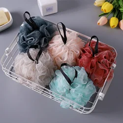 Yumuşak Örgü Banyo Süngeri Topları Vücut Temizleyici Peeling Scrubbers Banyo Topu Naylon Temizleme Fırçaları Duş Puf High-End Banyo Çiçeği