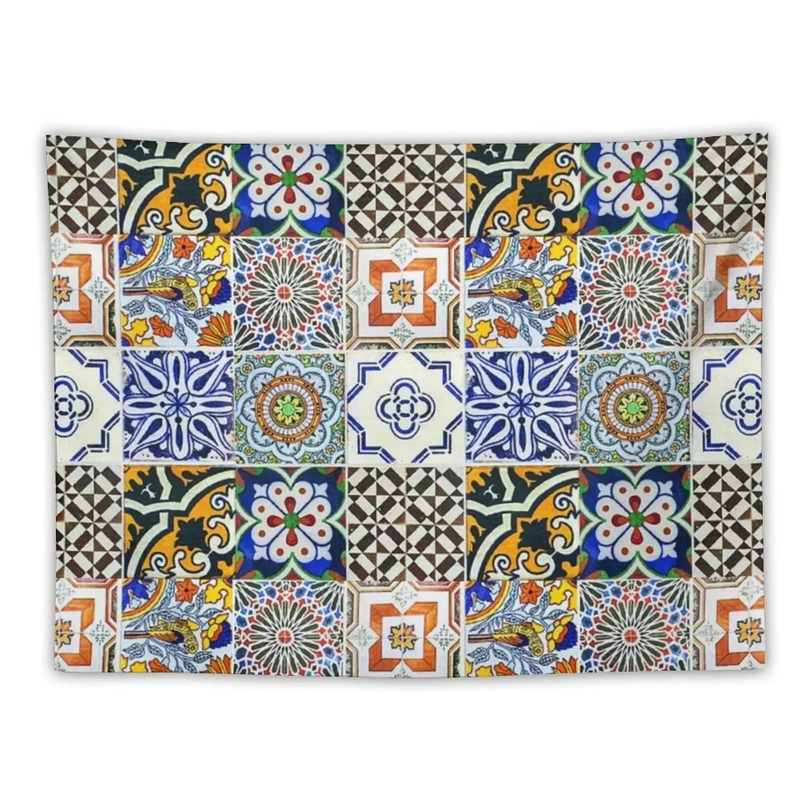 

Colorful Portuguese Tile Tapestry Room Ornaments Bedrooms Decor Decor Home Room Aesthetic Tapestry