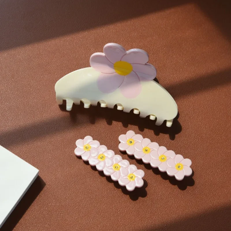 Zoete Sakura Haarklauw Eco-Vriendelijke Acetaat Krab Haarclip Set Voor Vrouw Meisje Kleurrijke Bloem Haarspeld Haarspeldjes Haaraccessoires