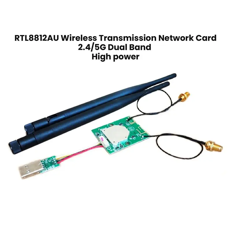 AA84 High-Power RTL8812AU 5G Wifi USB Wireless Launch Network Card For Kali Linux For Raspberry Pi Image Transmission Drones