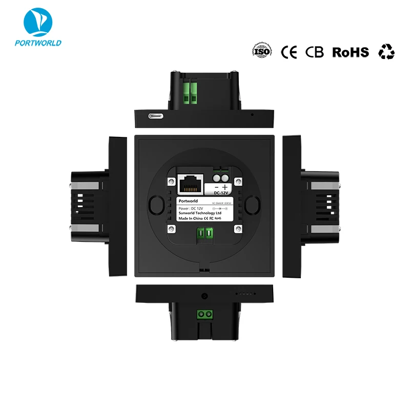 Sunworld Factory Price 4 Inch ESP32 POE Tablet with FreeRTOS in Wall for Smart Hotel Thermostat Display