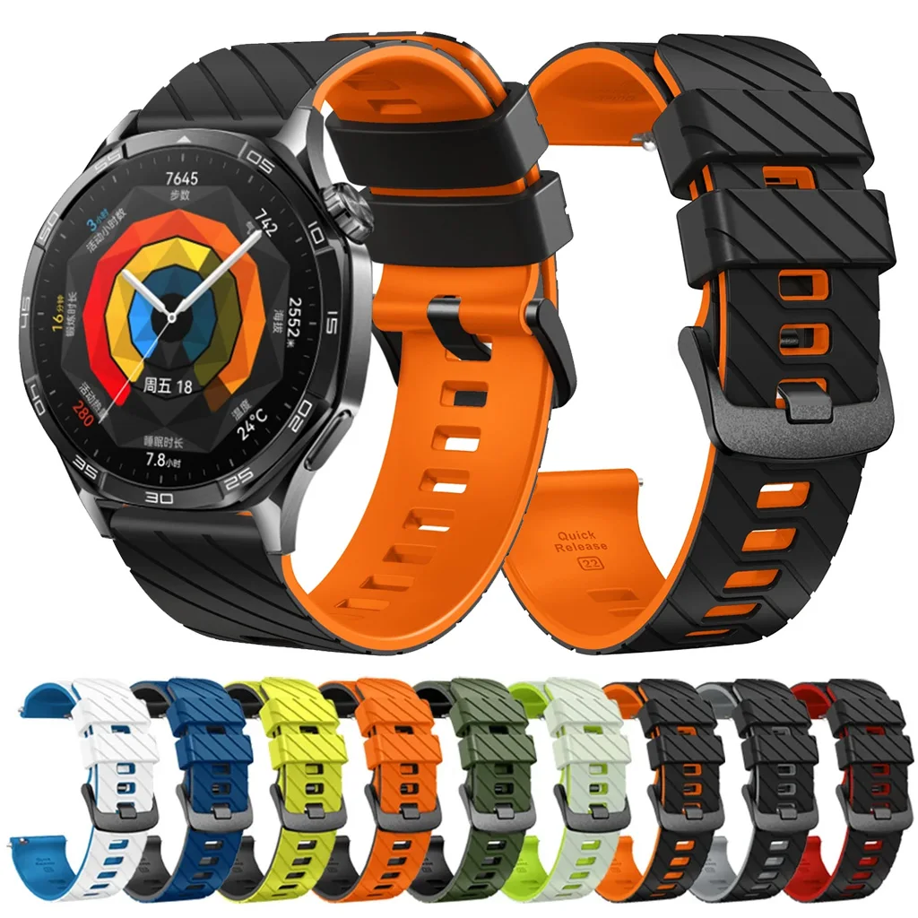 

22mm Silicone Strap For Huawei Watch GT 5 GT5 46mm Watchbands Bracelet Huawei GT5 Pro 46mm/GT2/3/4 46mm Pro Smartwatch Wristband