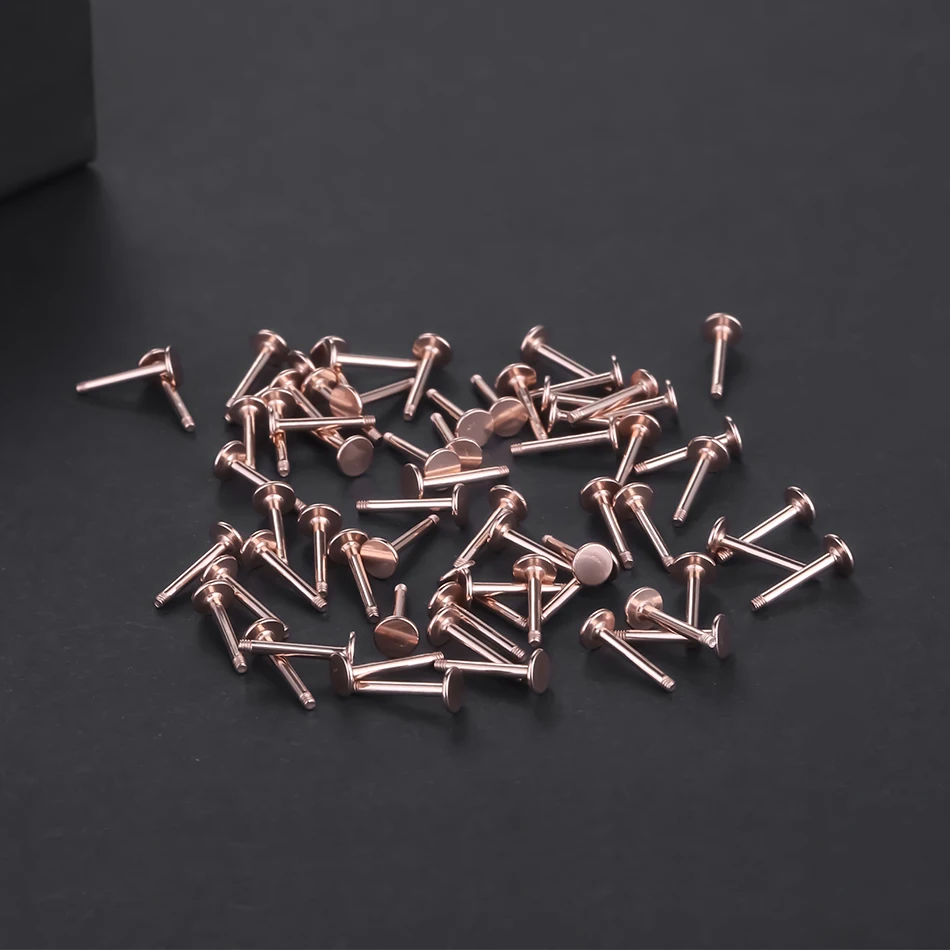 100Pcs/Set Steel Labret Bars Post Only for Lip Ring Piercing Replacement Ear Tragus Helix Daith Earring Piercings Accessories