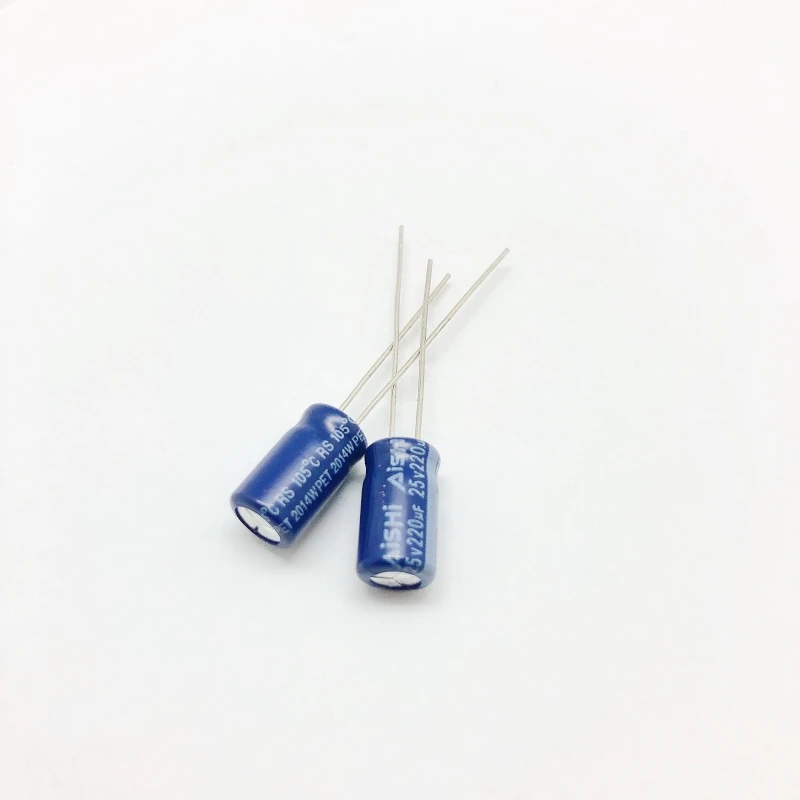 1000PCS Aishi 25V 220uF 6.3x11mm 20% ERS1EM221E11OT DIP Aluminum Electrolytic Capacitor New Original