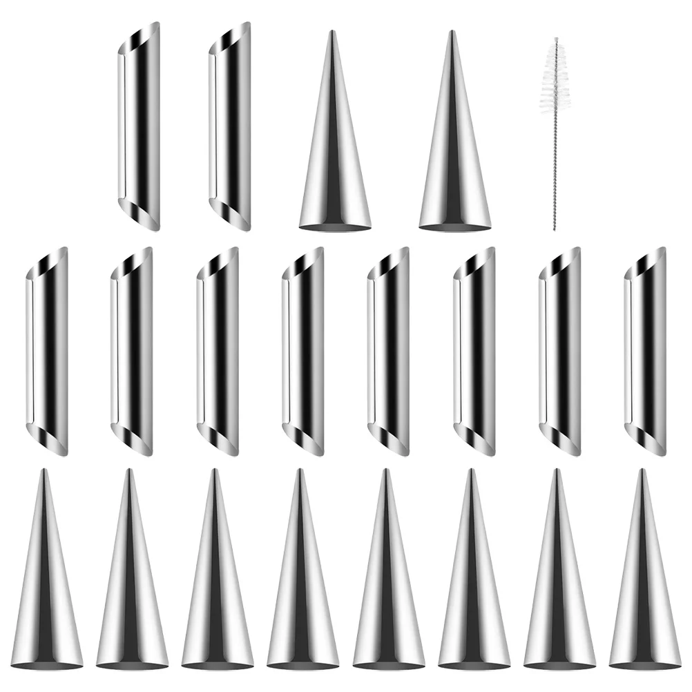 

1 Set Stainless Steel Croissant Mold Tubes Cream Horn Baking Cones Reusable Metal Molds For Pastry Desserts Bread Making Tools